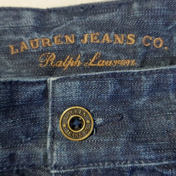 VTG Ralph Lauren stone wash denim blue jeans adjustable buckle waist flap button - Picture 4 of 12